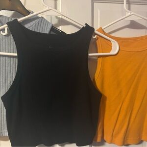 Black and Orange and Blue women’s Tank Tops